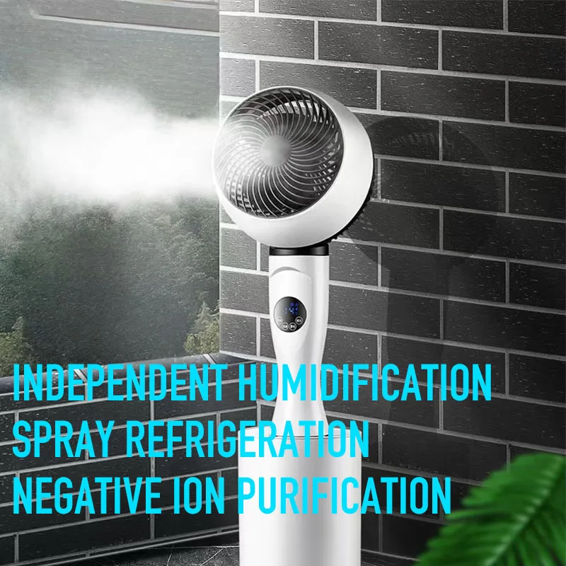 Ventilador enfriador de aire y agua eléctrico con temporizador de Control RC, Material ABS de 50W, ventilador de mesa de humidificación de 120 grados, eficiente