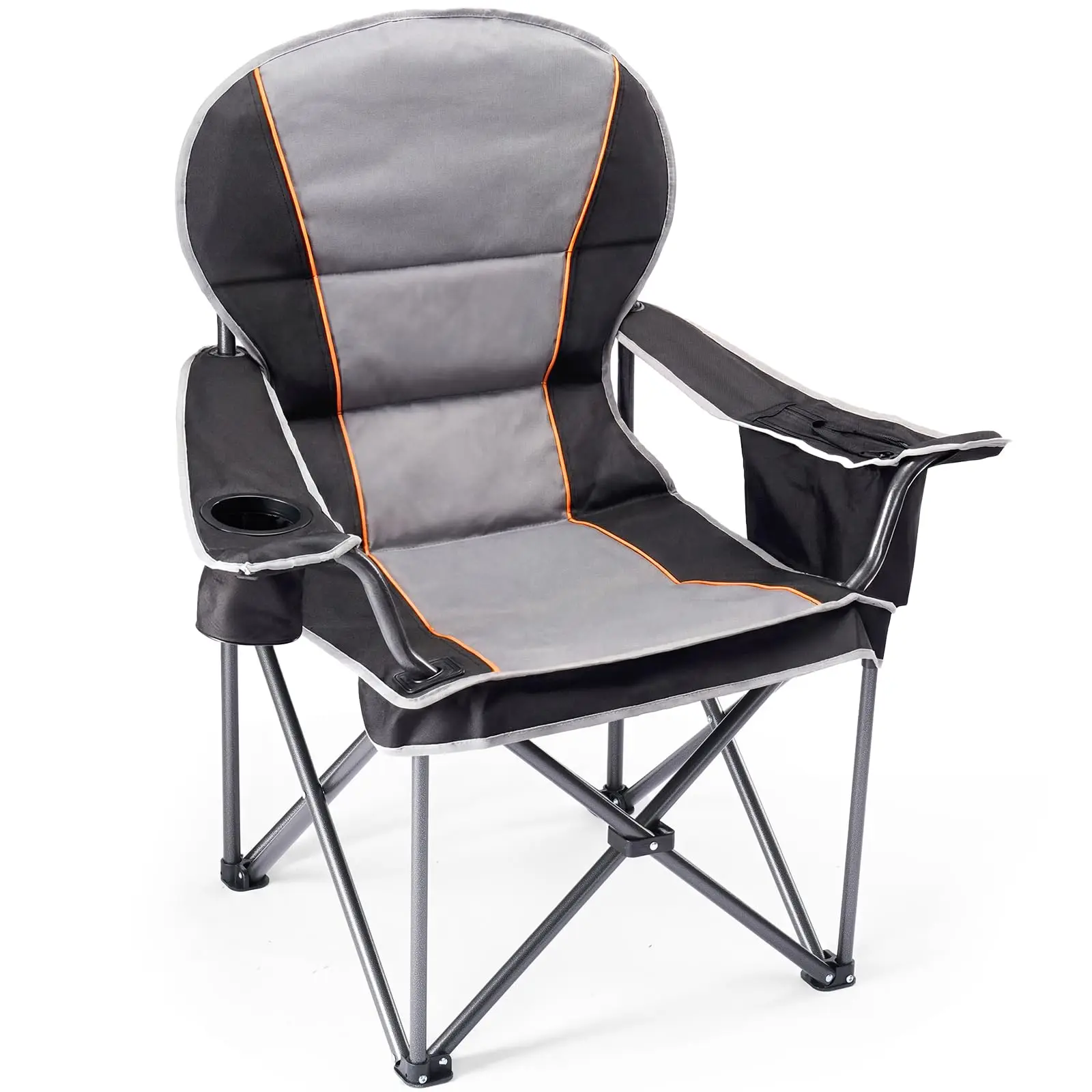 

Heavy Duty Folding Camping Chair For Adults With Cup Holder And Side Pockets