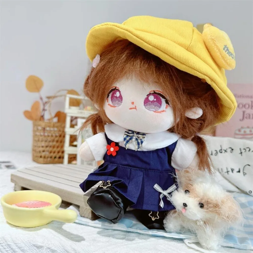 1 set Kindergarten 20cm Cotton Doll Clothes Yellow Duck Denim Skirt Cotton Doll's Clothes Mini Kawaii No Attribute Doll Clothes