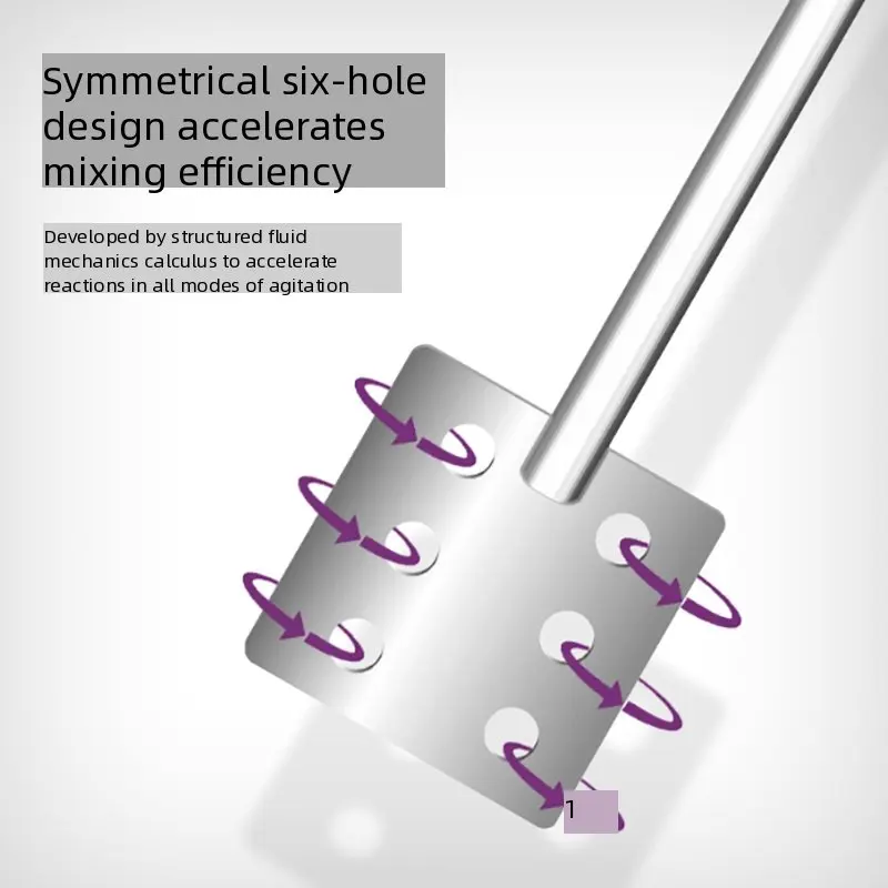 1 قطعة شفرة مروحة ذات 6 فتحات 316 من الفولاذ المقاوم للصدأ مختبر خلط مجداف رأس لزوجة عالية