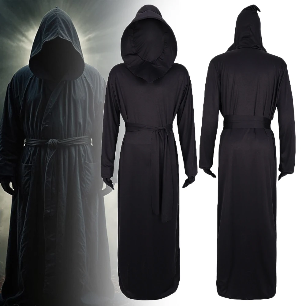 

Halloween Black Reaper Cosplay Costume Ghost Festival Undead Demons Terror Robe Death God Uniform Horror Dress Up Clothes Outfit