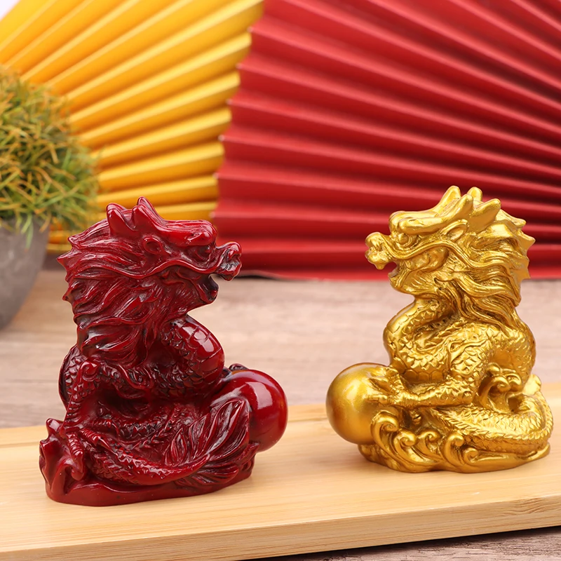 2024 Year Of The Dragon Ornaments Mini Zodiac Dragon Statue Figurines Attract Wealth & Good Luck Gift Home Decor