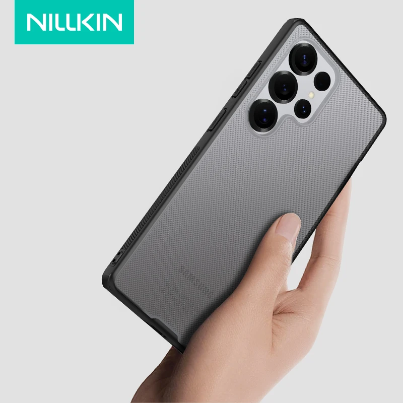 Nillkin สําหรับ Samsung Galaxy S25 Ultra 5G กรณี Super Frosted Pro สีดําใส TPU + PC Ultra-thin ปกหลังป้องกัน