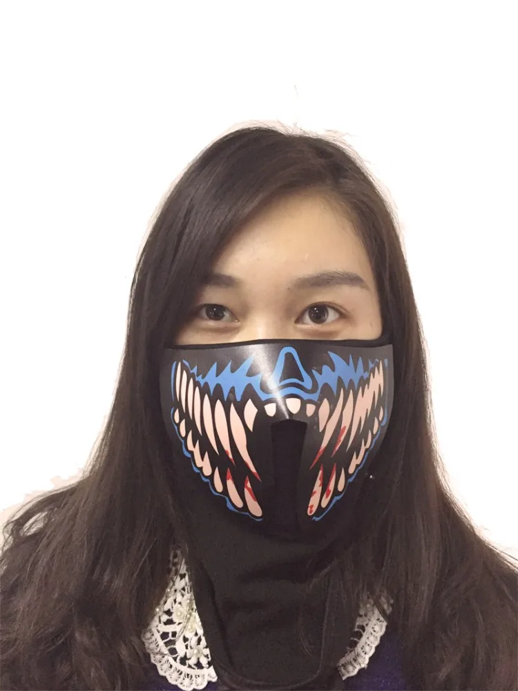 Popular sound activated led mask, design of party face mask