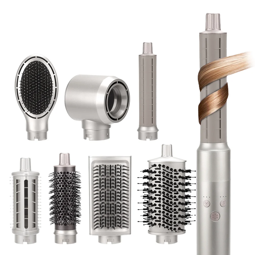 8 in 1 Professional Ionic Hair Dryer Set Automatic Curling Iron Brush Hot Comb Blow Dryer Multi Styling Tool for Straightening