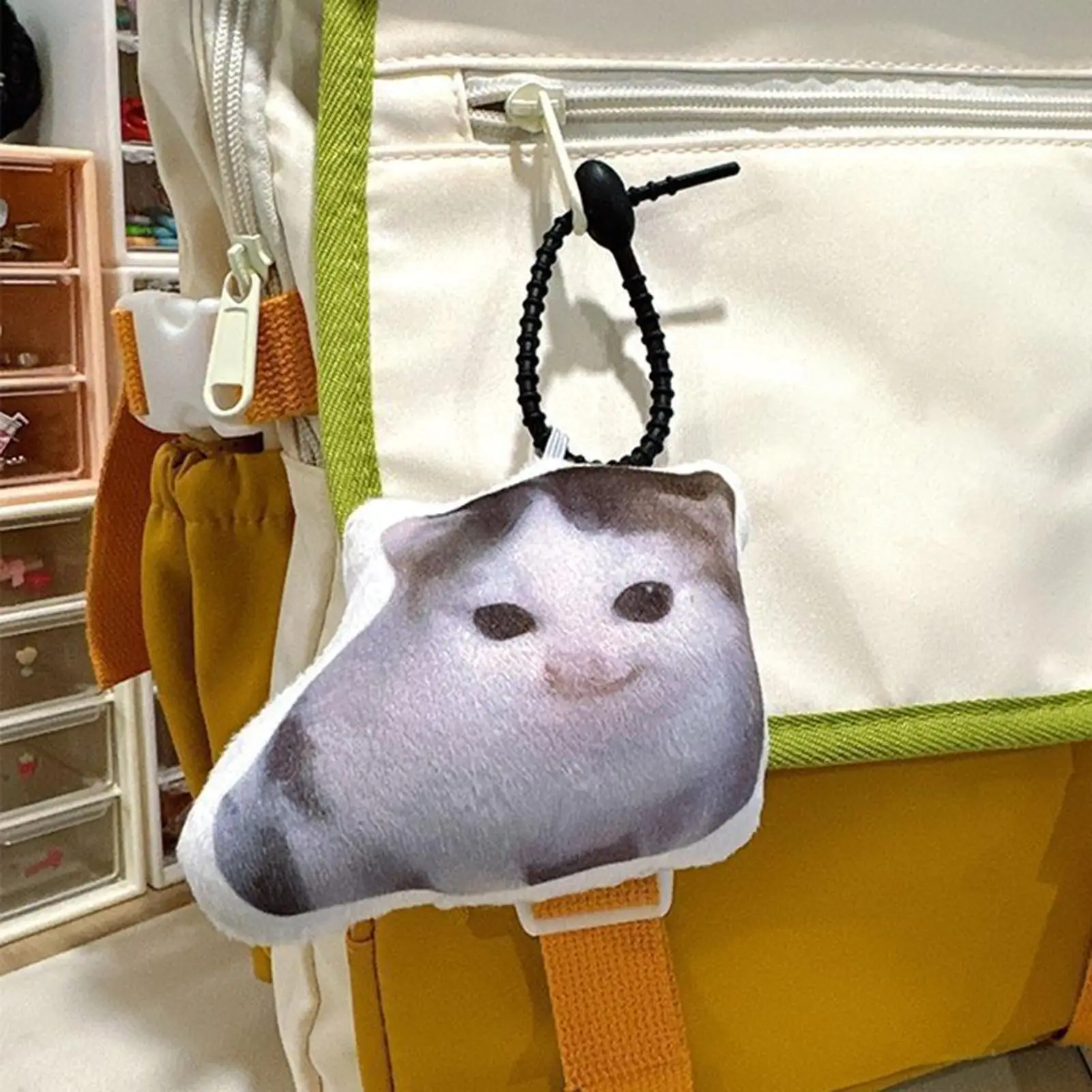 Portachiavi con voce di gatto Decompressioni Ciondolo vocale per gattino con suono Decorazione da appendere per bambola con voce di gatto