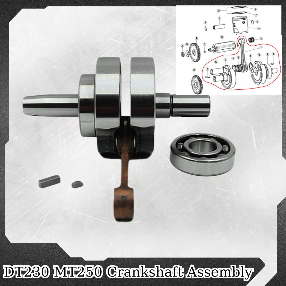 DT230 MT250 Motorcycle Crankshaft Assembly Connecting Rod W/ Bearing For YAMAHA LONCIN KAYO KEWS K16 K18 K20 GPX 2-stroke Engine