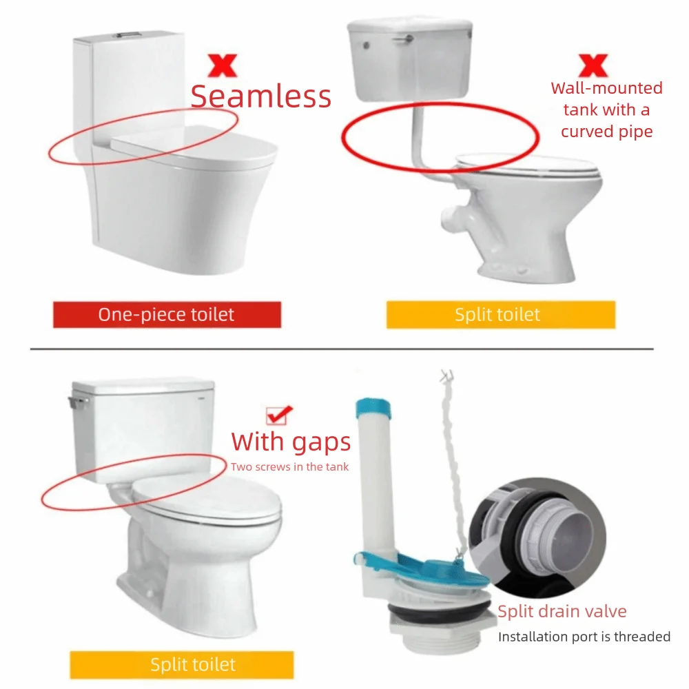 1 Set Push Button Toilet Water Tank Inlet Valve Easy Install Accessories Fill Valve Pull Handle Blue&white Inlet Flush Valve