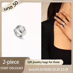 2024 Classic UNO DE 50 Fashion Excellent quality Popular 925 Silver Ring for Women Jewelry