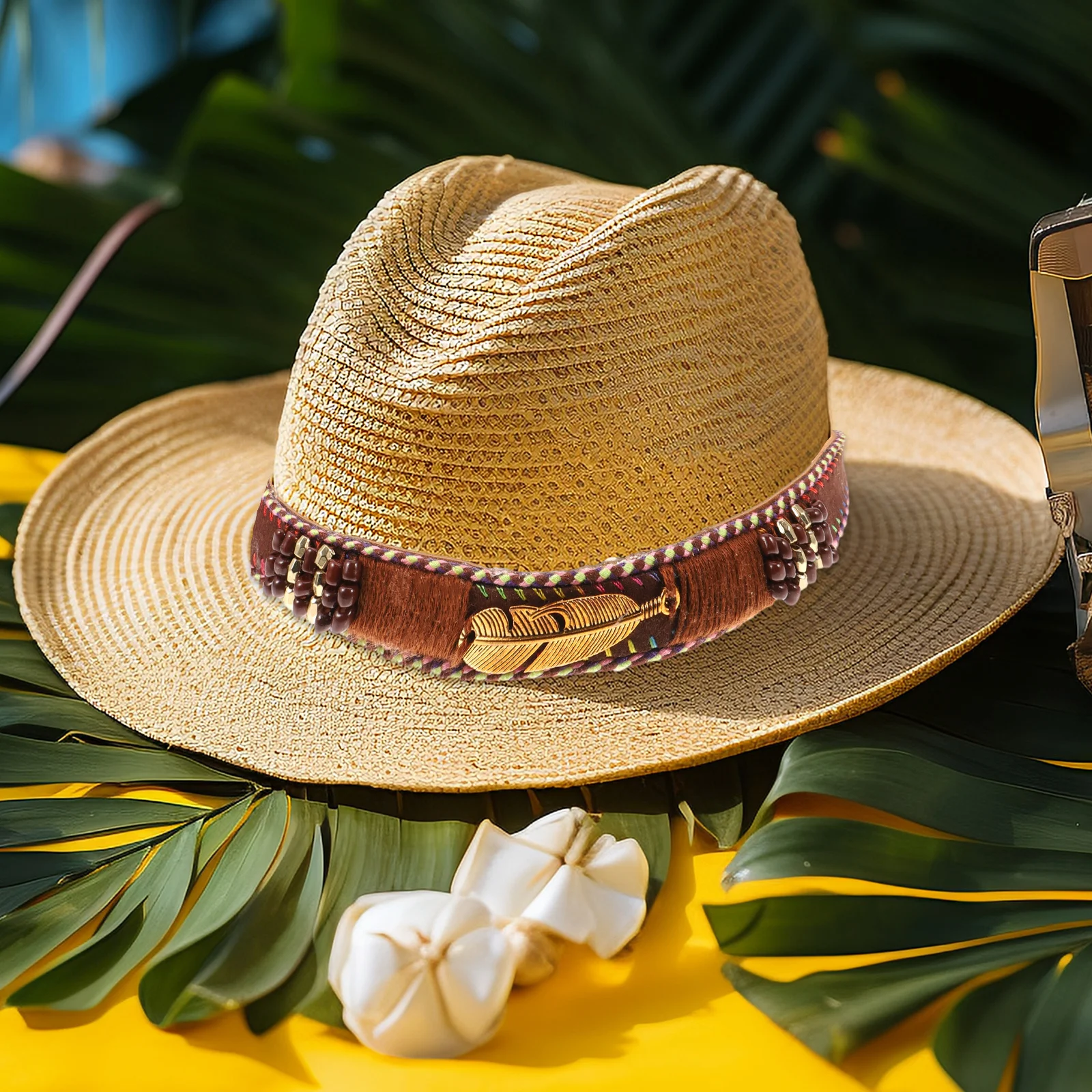 

Fashionable Hat Band Strap for Women Men Adjustable Decorative Band for Straw Beach Hats Only Hat Straps Beach Cap Strap