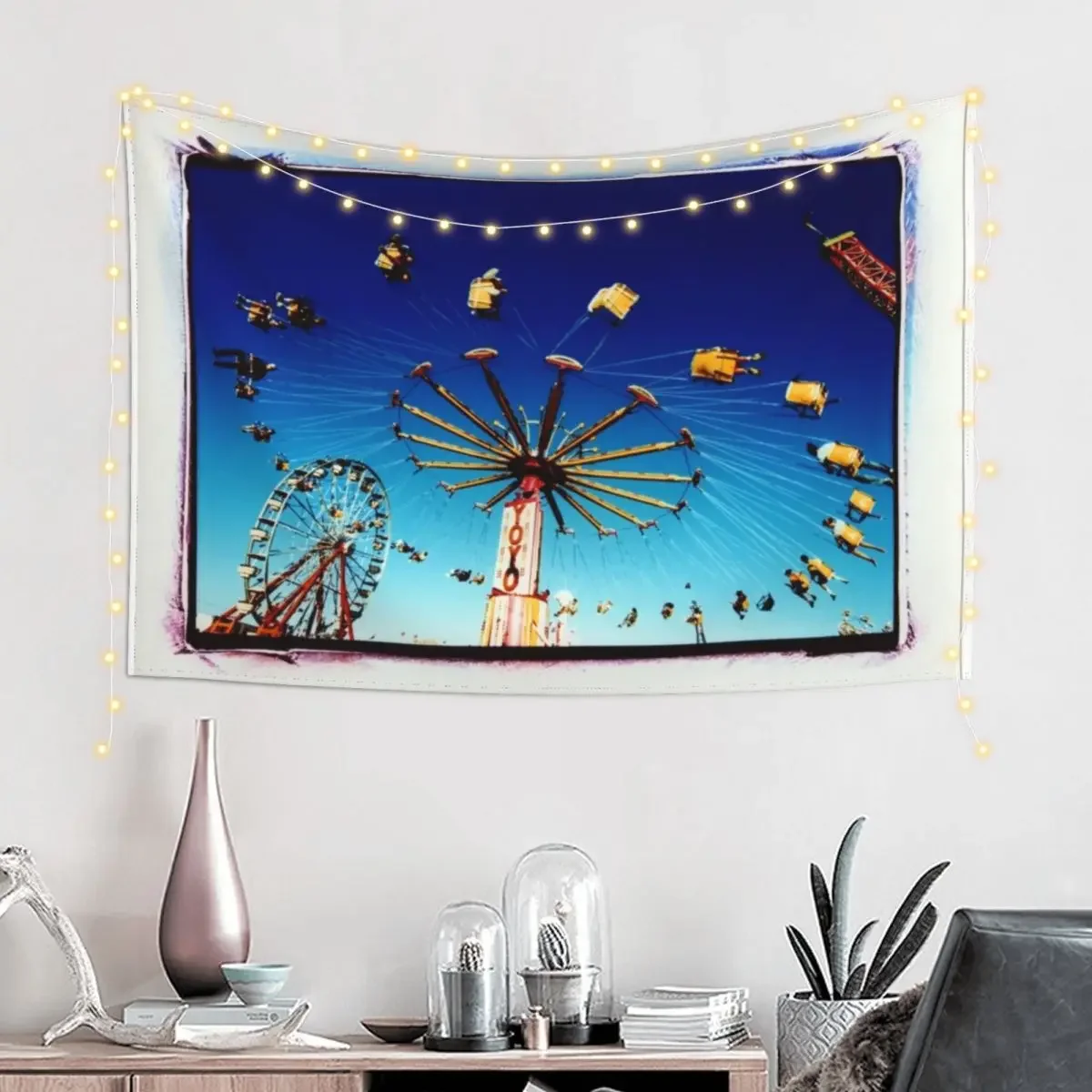 YOYO Kansas State Fair Midway Ride Tapestry Bedroom Decoration Wallpapers Home Decor Tapestry