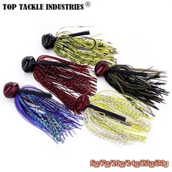 Señuelo de pesca artificial, falda de cebo de goma, cabeza de zumbido, Swim, lubina, 5g, 7g, 10g, 14g, 23g, 30g, BKK9050 #