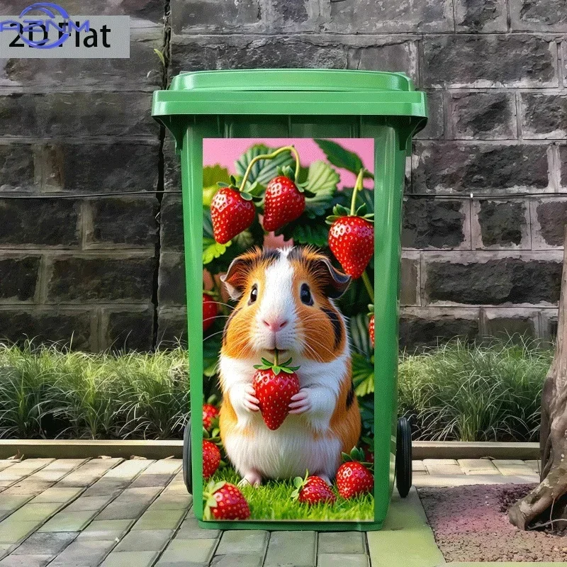 Indoor Garbage Storage Bin 2D Print Decal Distinctive Art Ornament for Home Decor