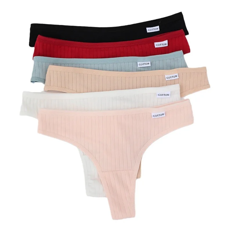 6pcs Cotton Thong Pants for Women with Low Waist Sexy Invisible and Traceless Temptation T-shirts image 6