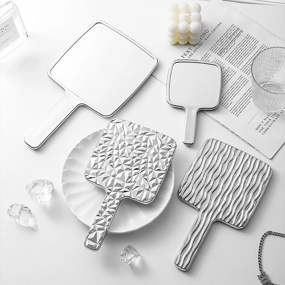 Foldable High Definition Makeup Mirror Water Ripple Suqare Handhold Mirror INS Style Dental Mirrors Gift