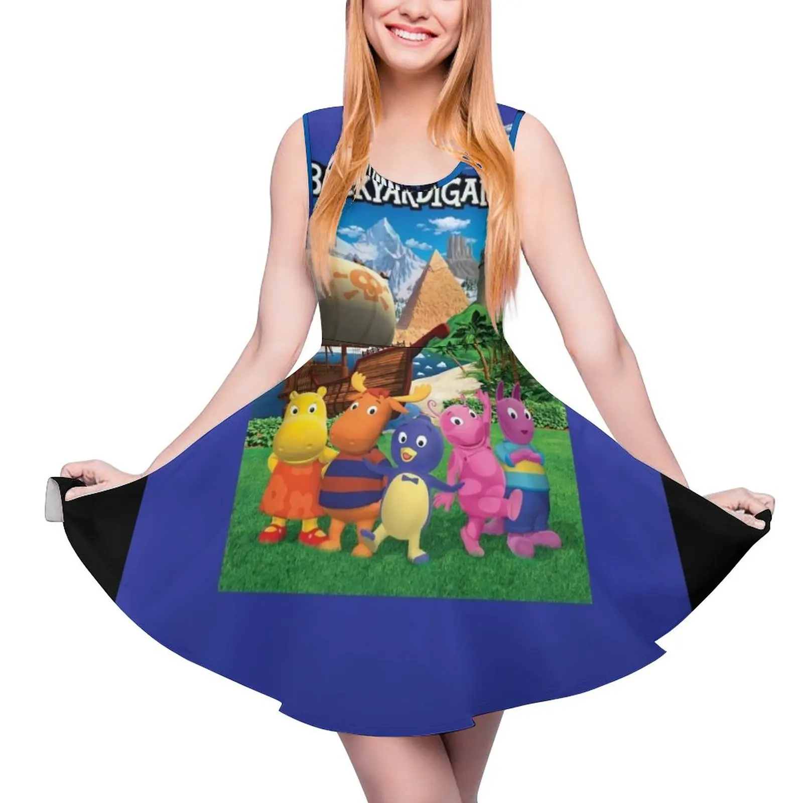 

The Backyardigans Graphic Sleeveless Dress Women"s summer dresses women clothes