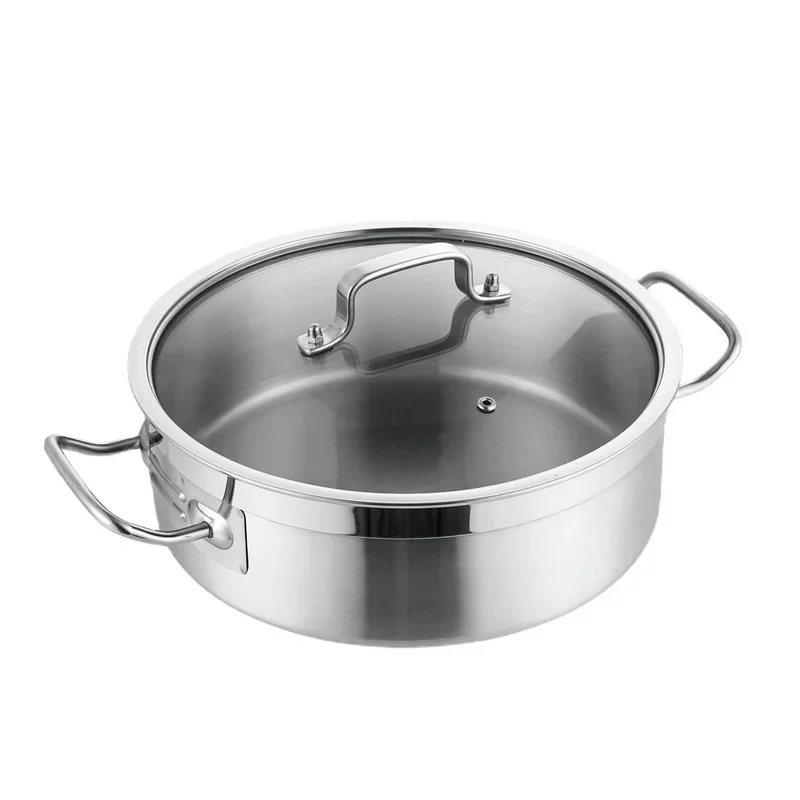 Soup Pot Thickened Composite Bottom Stainless Steel Hot Pot Welded Handle Hot Pot Store Commercial Household Both Can Be Hotpot