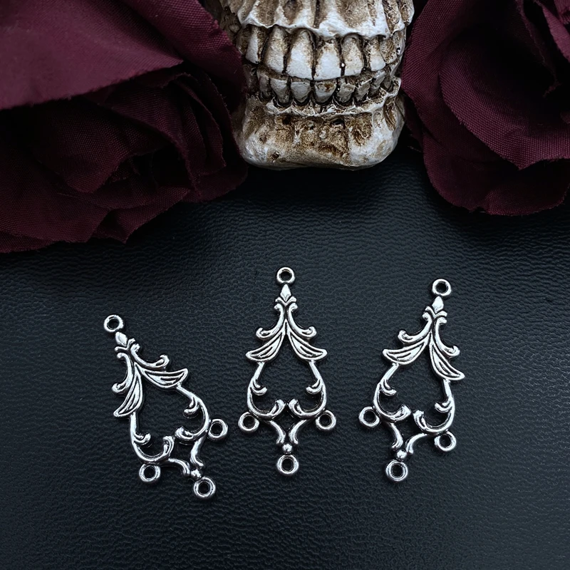 10pcs 34*16mm Antique Silver Earring Connectors Charms Pendant Designer Charms Fit Jewelry Making DIY Jewelry Findings view 6