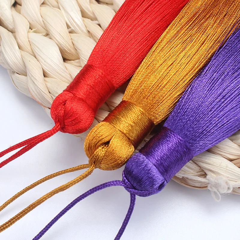 5pcs 8cm Colorful Tassel Fringe for DIY Crafts and Jewelry Making Spike Polyester Ice Silk Bookmark Key Chain Tassels