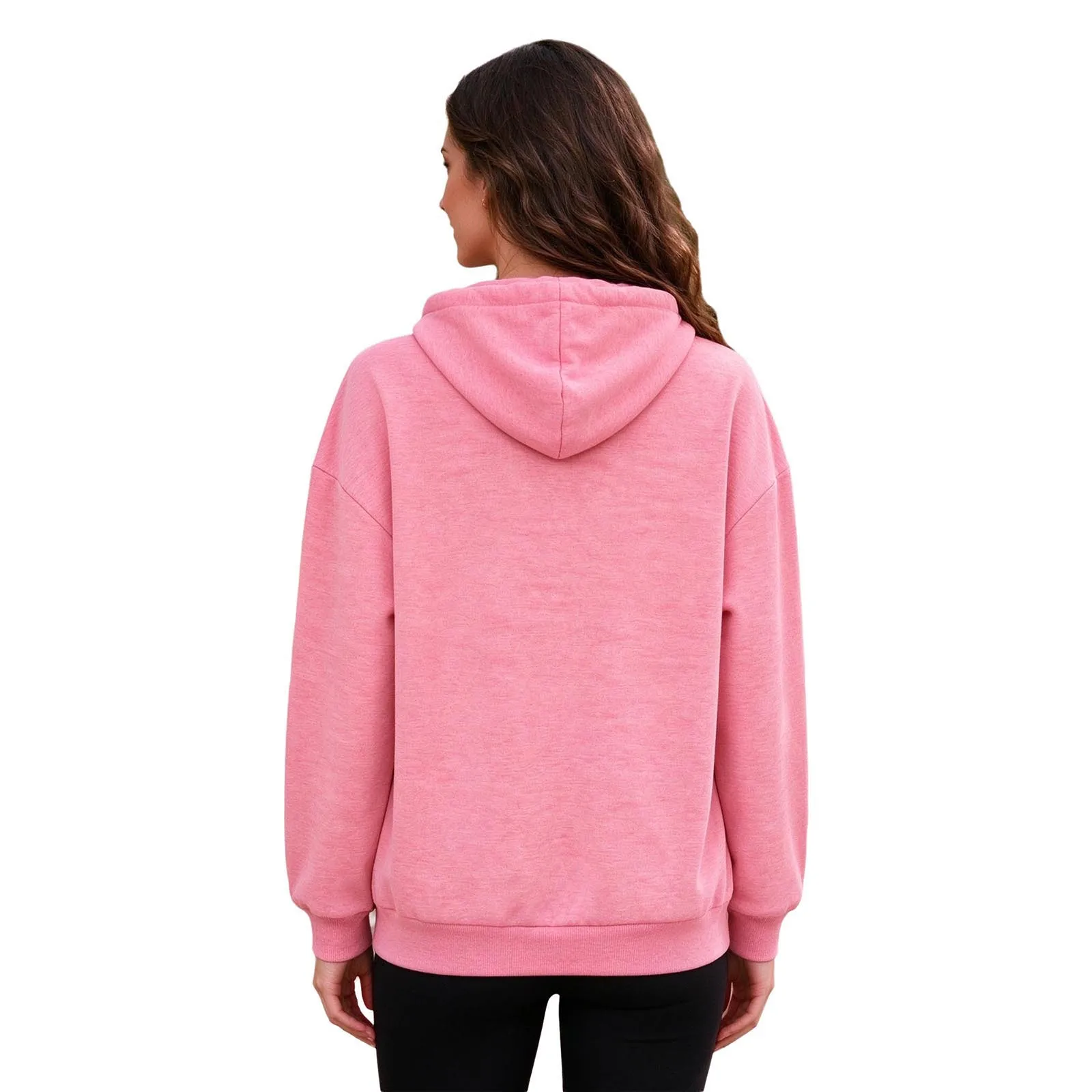 Women Pet Pouch Hoodie Sweaters Solid Color Long Sleeve Cat Dog Holder Hooded Pullover Sweatshirt Top with Drawstring Pockets