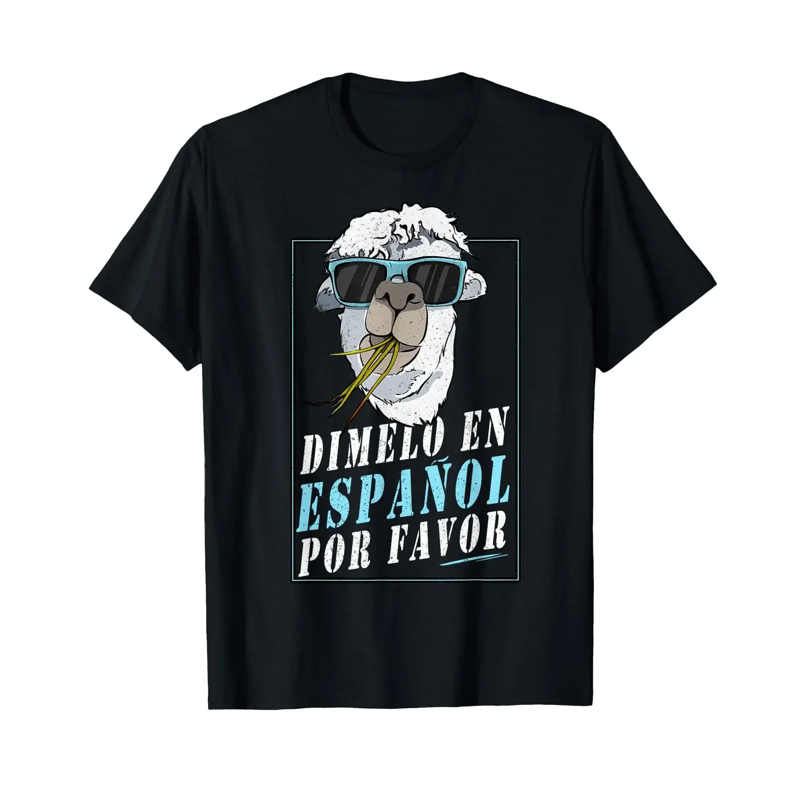 Spanish Teacher Funny Dimelo en Espanol Llama T Shirt vintage Washed Unisex Soft Stretched streetwear Comfortable Versatile