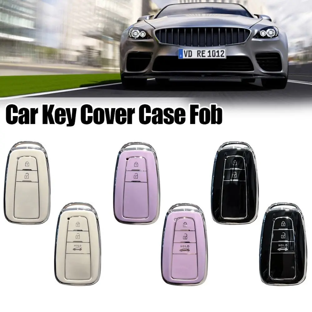 Soft TPU Car Key Case Keychain Holder Key Cover Shell for Toyota/Camry/ Corolla CHR C-HR RAV4/Land/Cruiser/Prado