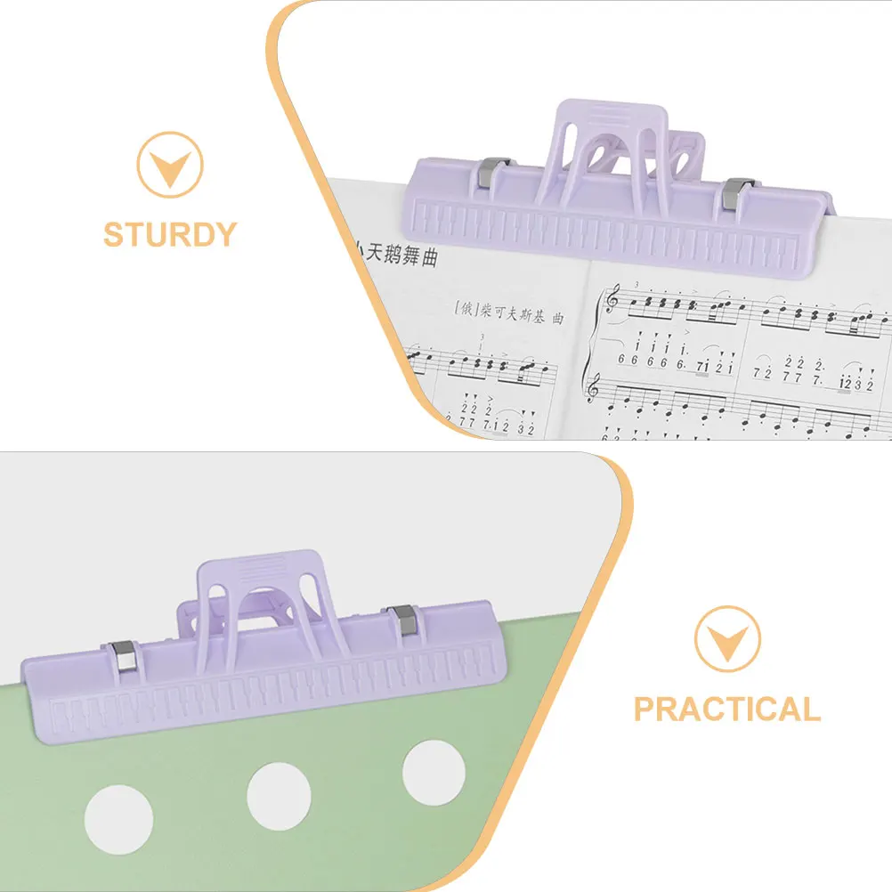 

4pcs Sheet Clip Piano Guitar Music Score Clips Page Holder For Violin Players Durable Compact Bright Color Practical Music