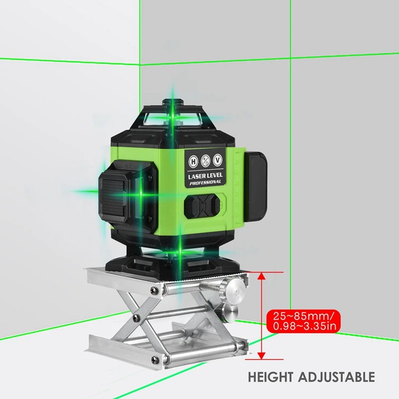 HOT-Pracmanu 16 Lines 4D Wireless Remote Control Green Lines Laser-Level Self-Leveling With 2 Batteries