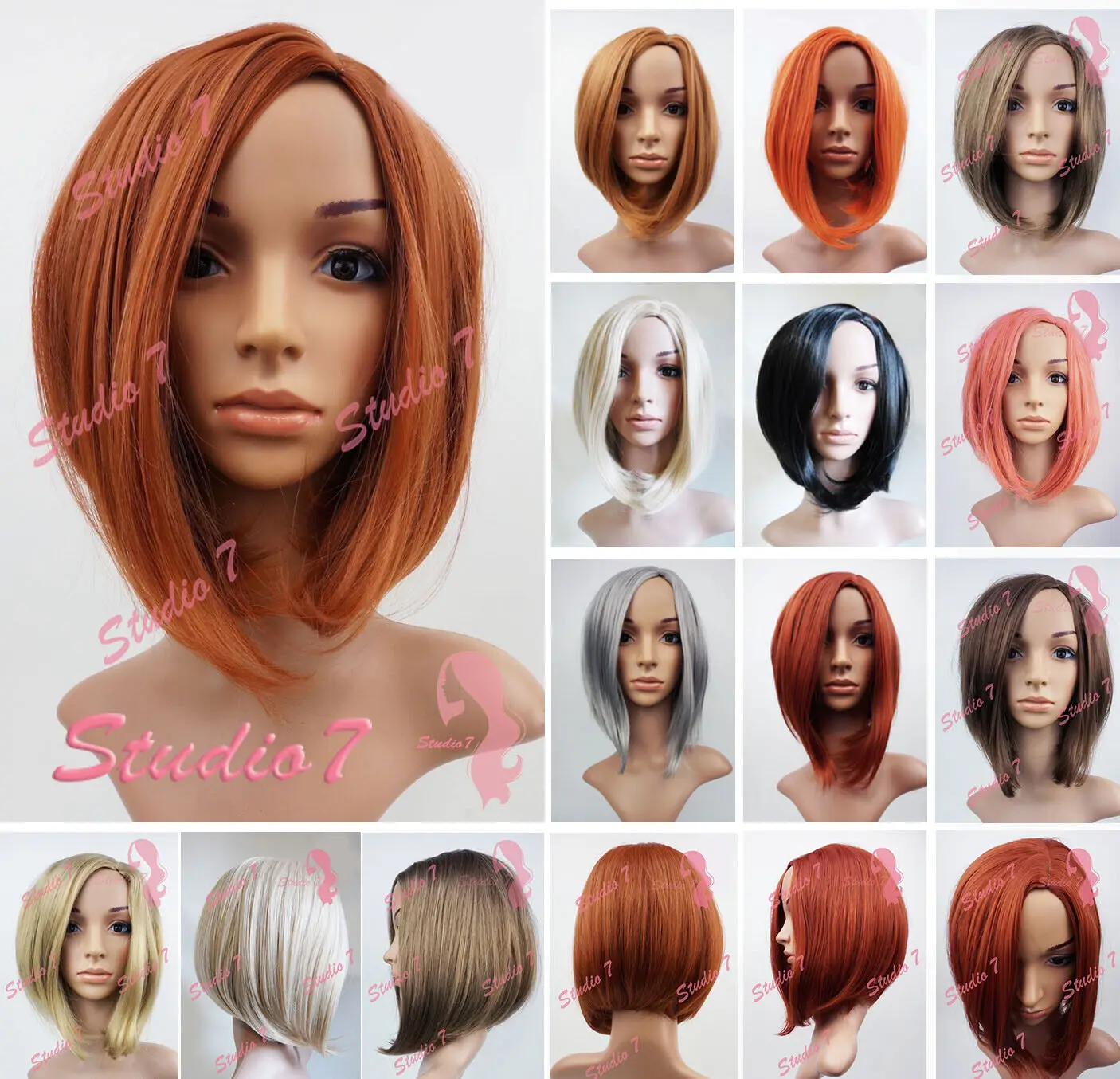 

Bob Brown Black Ash Blonde Synthetic Wig Various Colours