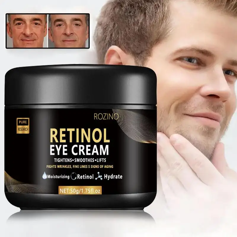 Crema de ojos hidratante para ojeras para hombres, crema de Retinol para bolsas, 1,75 flOz