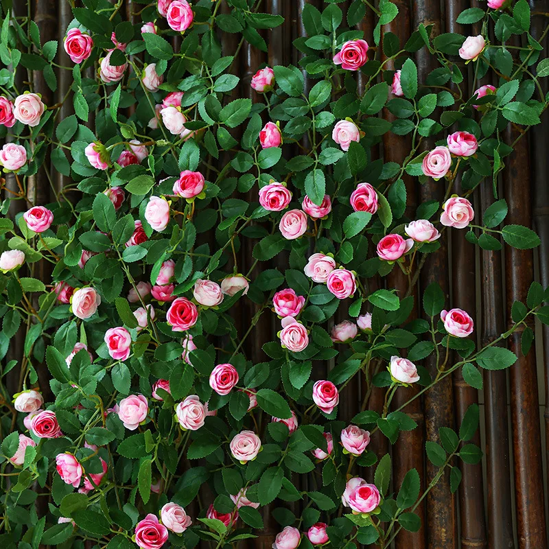 

Artificial Roses Rattan Wall Hanging Flowers Wedding Home Decoration Flower Rattan Plastic Vine Plant Decoration Ceiling Wall