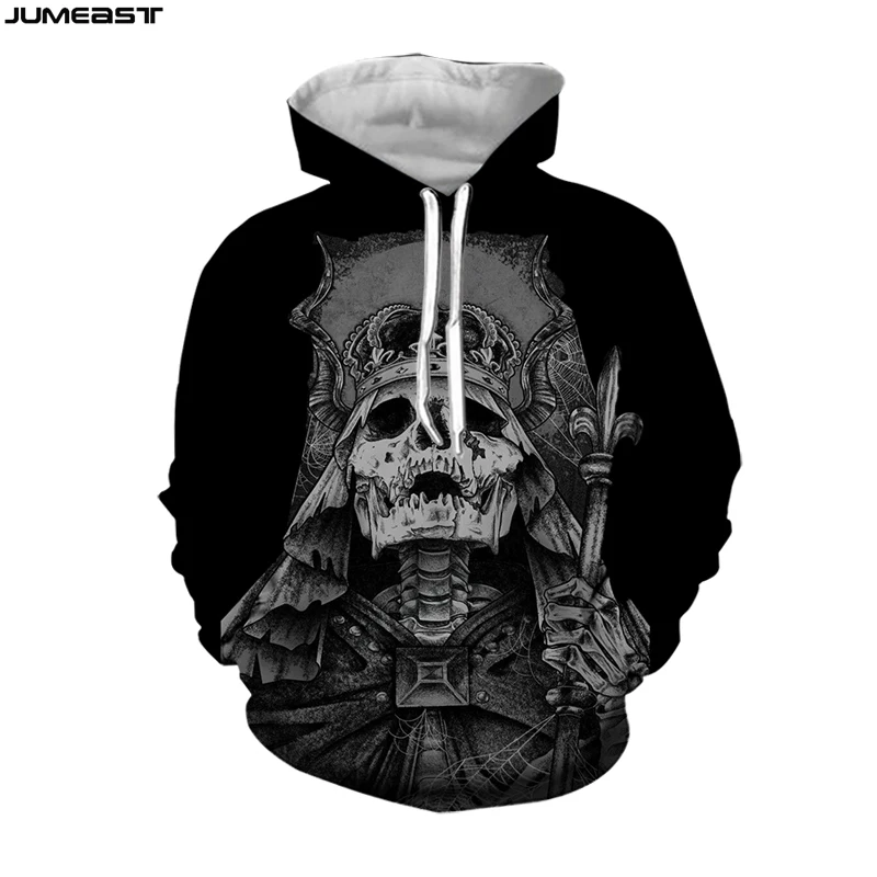 

Jumeast Men Women 3D Sweatshirt Oversized Male Female Coat Streetwear Ghost Skull Long Sleeve Cap Hoody Sport Pullover Hoodies