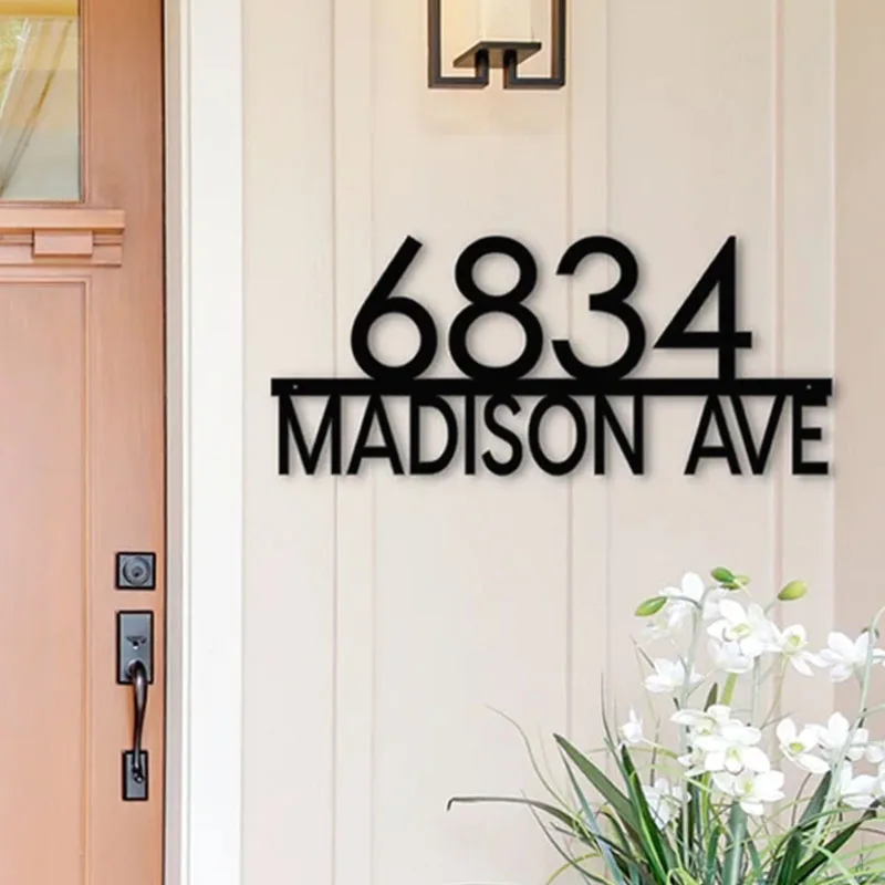 Modern Residential Sign Acrylic Address Sign Outdoor Mailbox House Number Door Plates Custom House Street Name Housewarming Gift