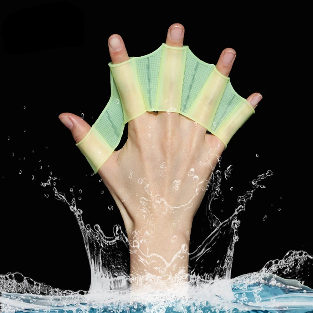 Aletas de natación de silicona para hombres, mujeres y niños, natación, piscina, deporte, entrenamiento profesional, guantes palmeados, equipo de paletas