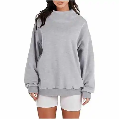 

Свободный длинный женский пуловер, толстовка Turtlene, повседневный удобный хлопковый топ на все сезоны, модный базовый топ