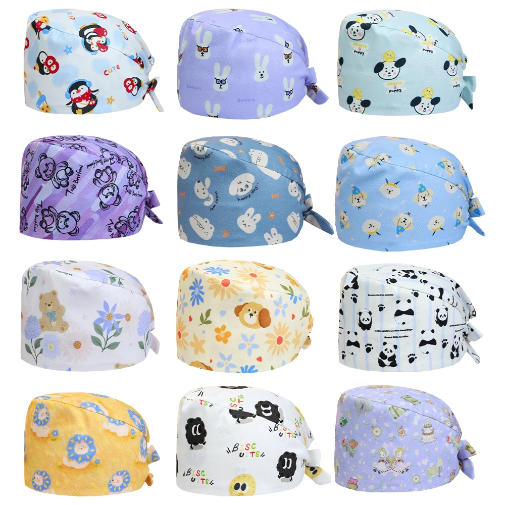 

Cotton Women Working Caps Doctor Nurse Long Hair Nursing Skullcap Lab Clinic Medical Scrub Hats M1285
