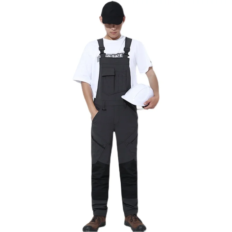 Overalls Men Workwear with Multi Pockets High-stretch Pants for Men Factory Uniform for Auto Repair Work Overalls Men Carpenter