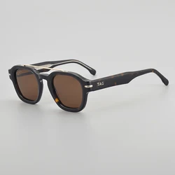 TAG Hezekiah luxury Brand vintage Polarized Sunglasses Men Women P8775 Retro square Driving Sun glasses Fashion acetate Sunglass