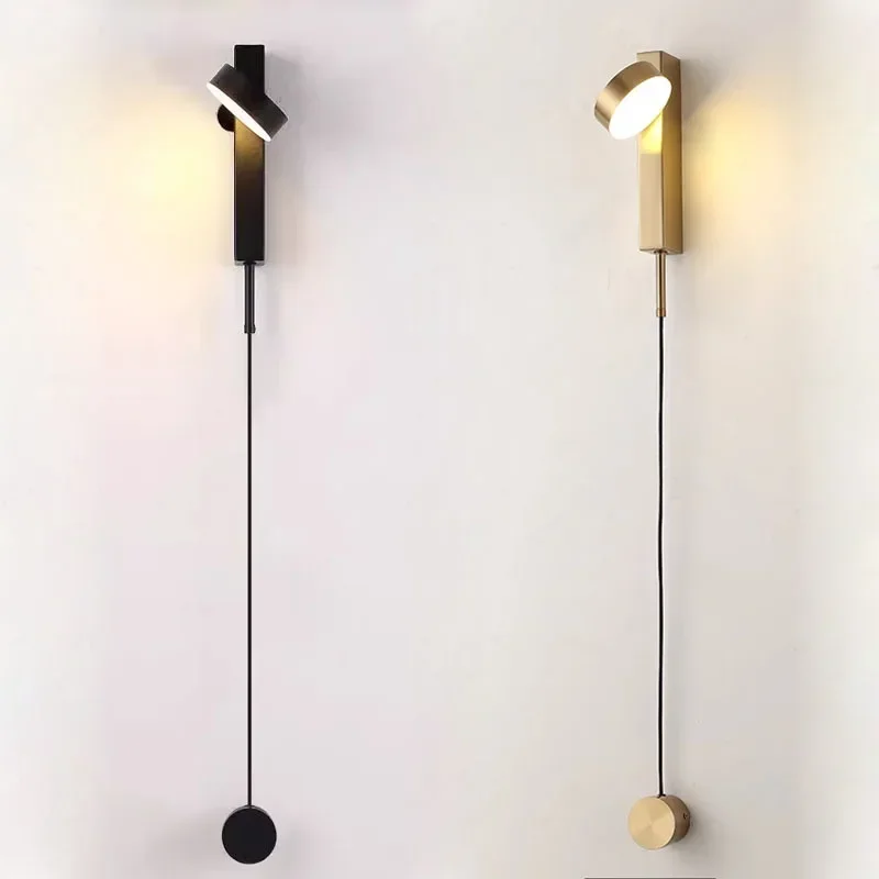 

Morden LED Wall Light Simple Bedroom Living room Corridor Sconce Black Gold Home Decor Indoor Warm White 3000K AC85-265