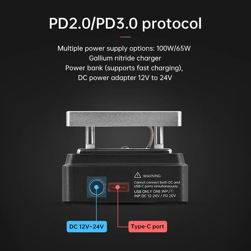 ALIENTEK HP15 Mini Heating Plate PD Digital Constant Temperature 350℃ Disassembly welding table Repair Intelligent Heating Tool