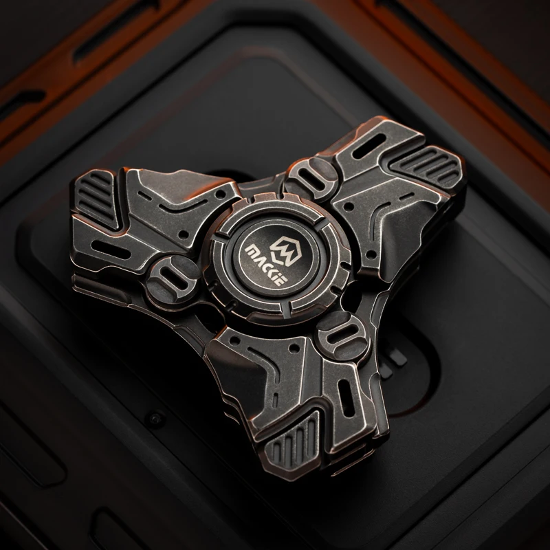 Mackie EDC 新 RX-03 三葉ブラックテクノロジー感メカニカルメタル指先ジャイロスコープ減圧デスクトップおもちゃ