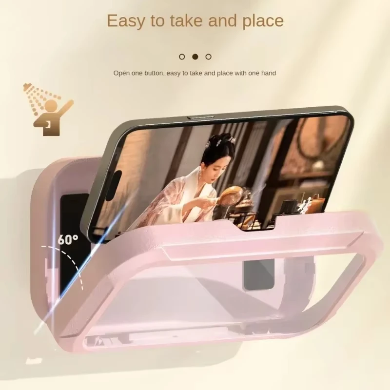 360 Degree Rotating Shower Phone Holder Bath Phone Holder Waterproof Retractable Stand Cellphone Stand Screen Touch Case