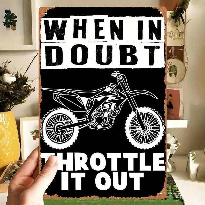 [2D Flat] 1pc Dirt Bike Metal Wall Art - 
