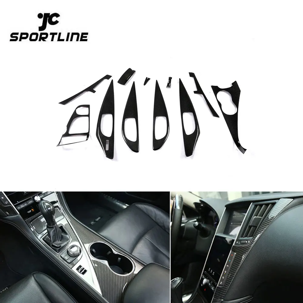 

11Pcs Carbon Fiber Q50 Interior Trims for Infiniti 2014-2016