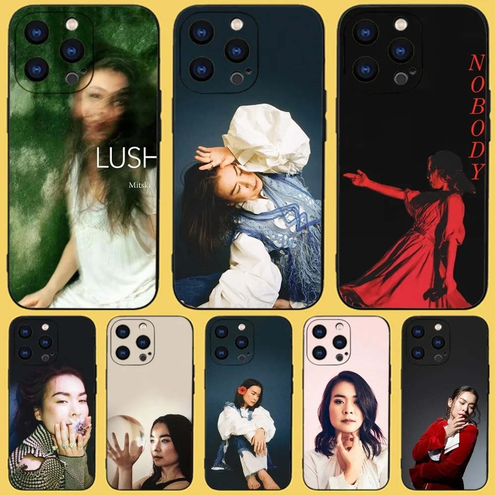 Hip Hop Singer M-Mitski Phone Case For iPhone 15,14,13,12,11 Plus,Pro,Max,XR,XS,X,7,8 Plus,SE,Mini Black Silicone Soft