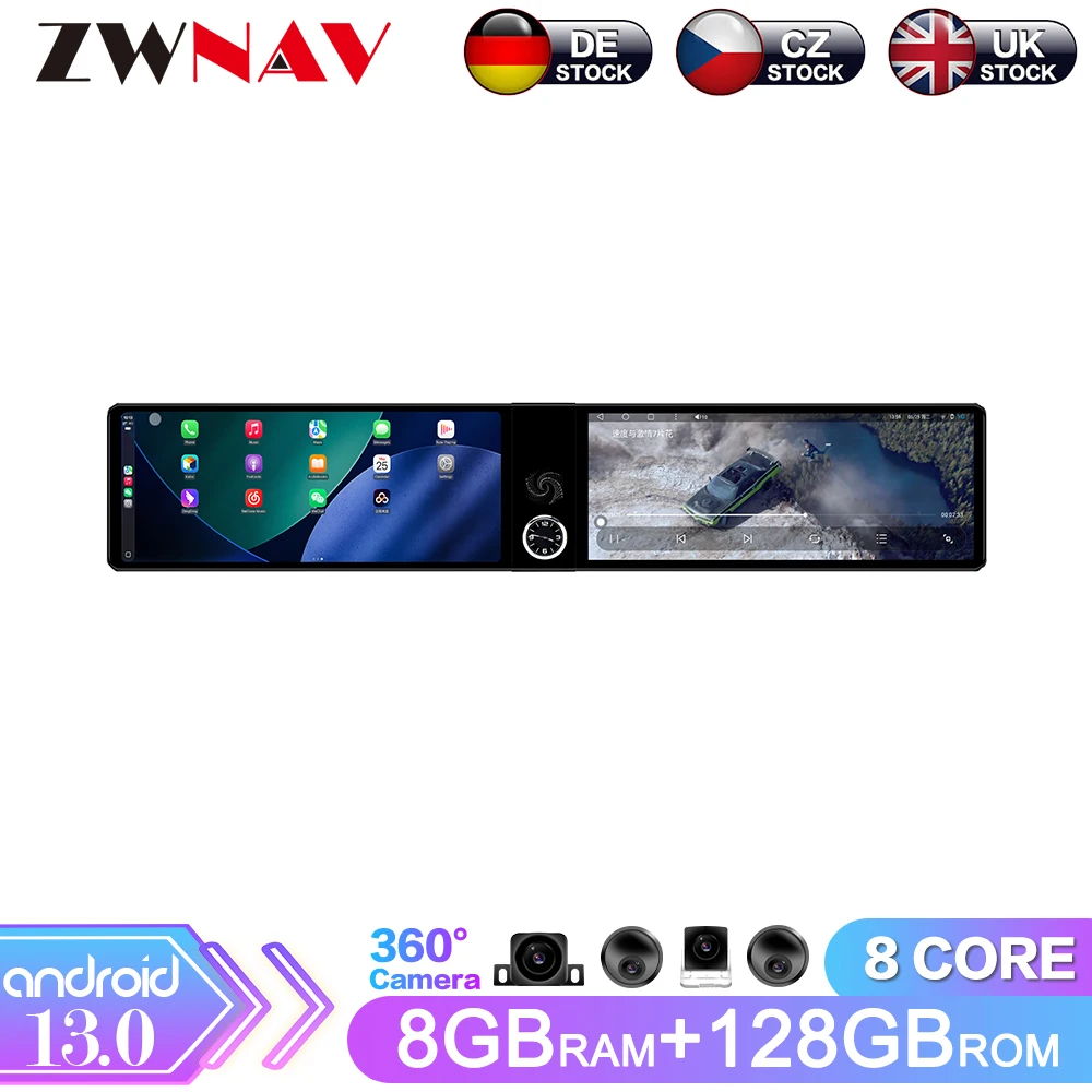 

Автомобильный радиоприемник Carplay, стерео Android 13, двойной 12,3-дюймовый сенсорный экран для Audi Q5 2017-2020, GPS-навигация, мультимедийный плеер, головное устройство