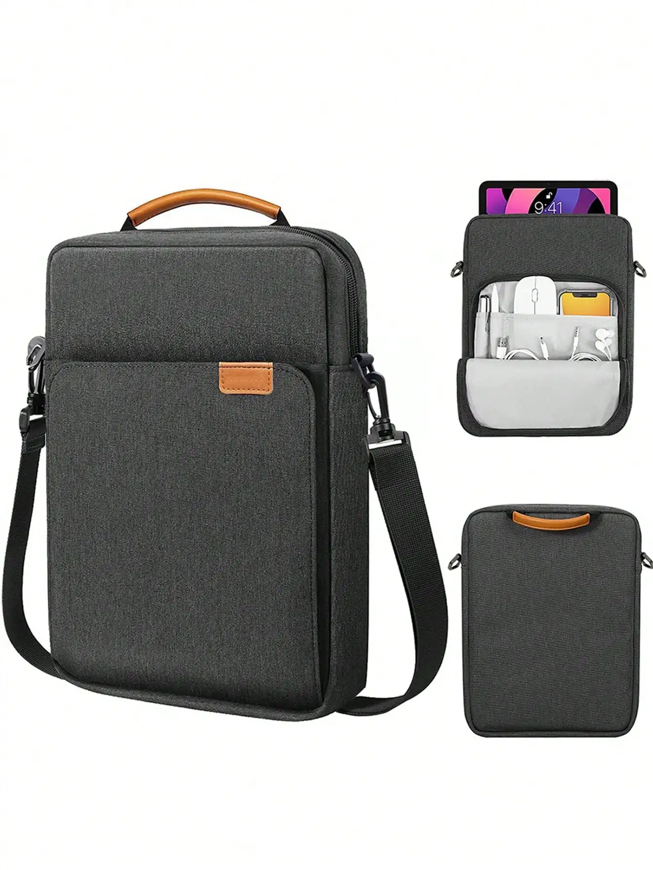 

Водонепроницаемая сумка-кроссбоди из ткани Оксфорд для планшетов 10.9"/12.9" с отделением для стилуса и организованным внутренним пространством