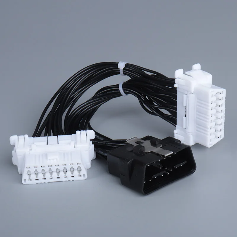1PC JieYuan High Quality 16 pin OBD2 OBDii OBD 2 Splitter Extension Cable one Male to Two Female Y Cable OBD2 splitter extension