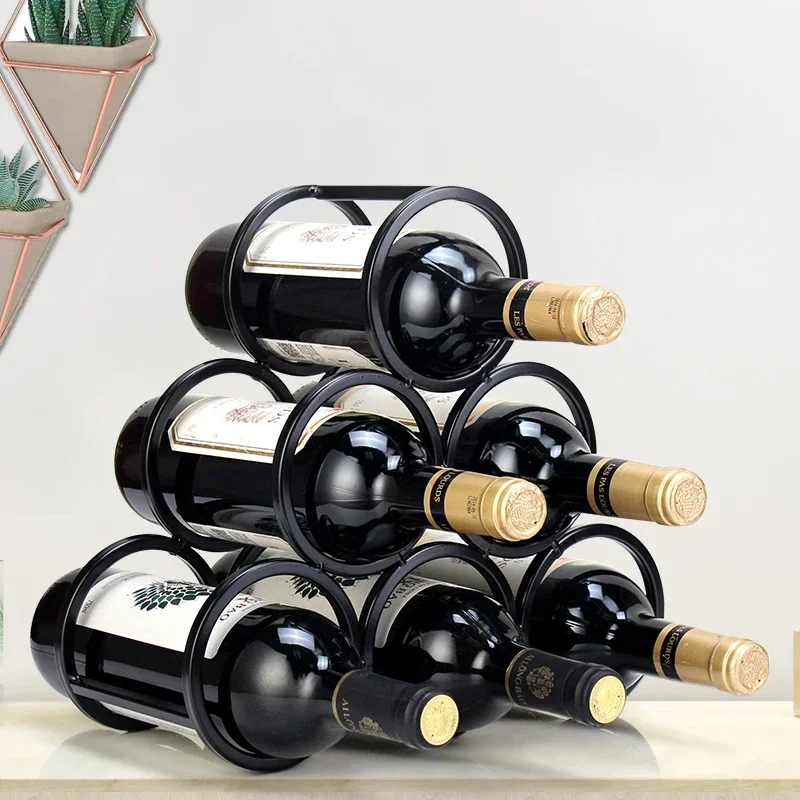 

Fashion Style Multi Red Wine Bottle Iron Art Rack Ornaments Home Decoration Wine Sets Racks Creative Cabinet Decoration CS40