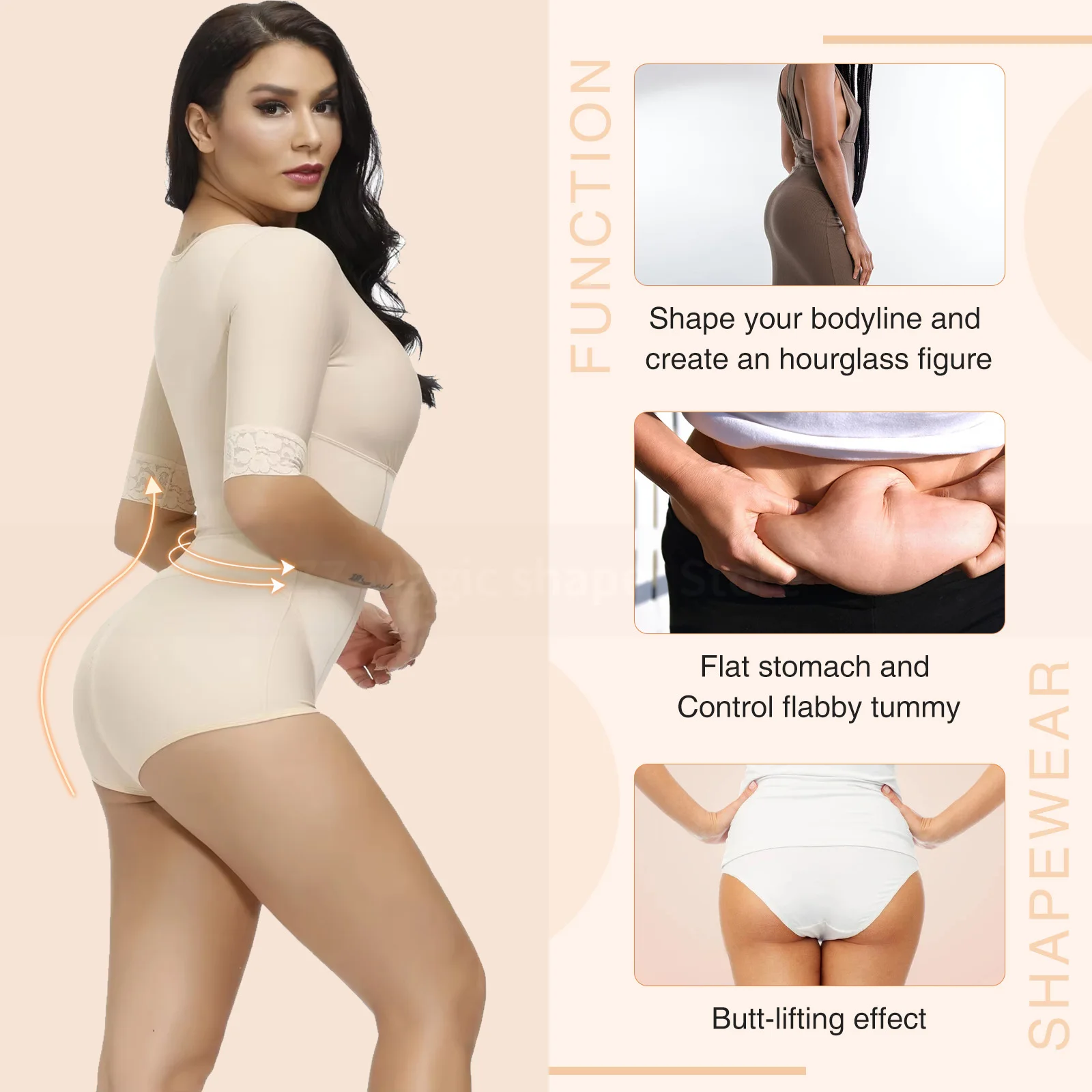 Fajas Colombianas Girdle for Women Waist Trainer Firm Control Body Shapewear Hourglass Figure Corset Open-crotch Bodysuit